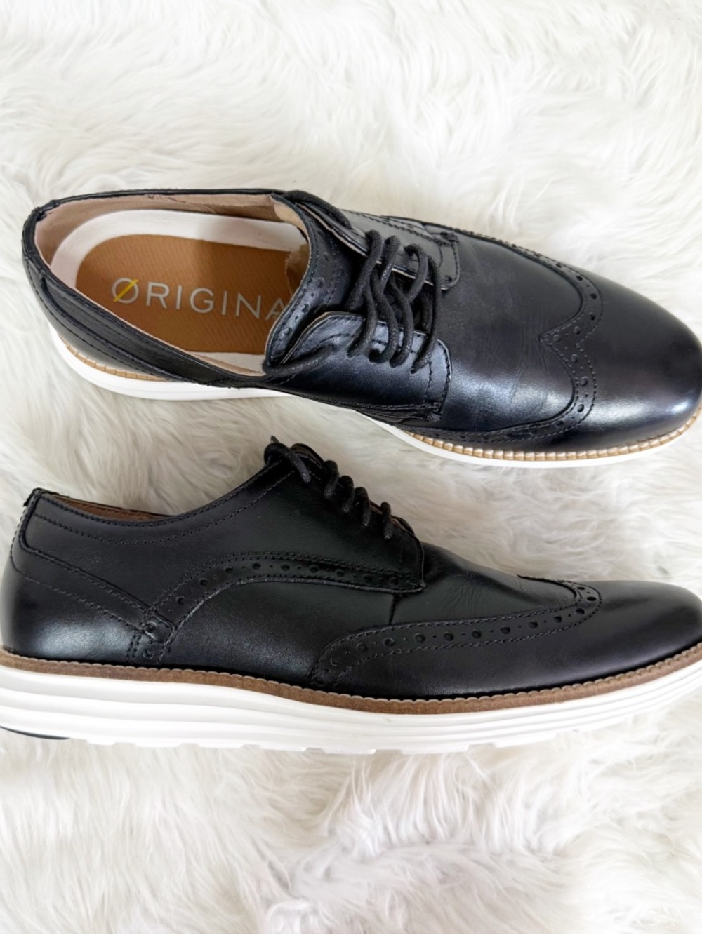 Cole Haan Original Grand Shortwing Oxford Black Leather Men’s 8M